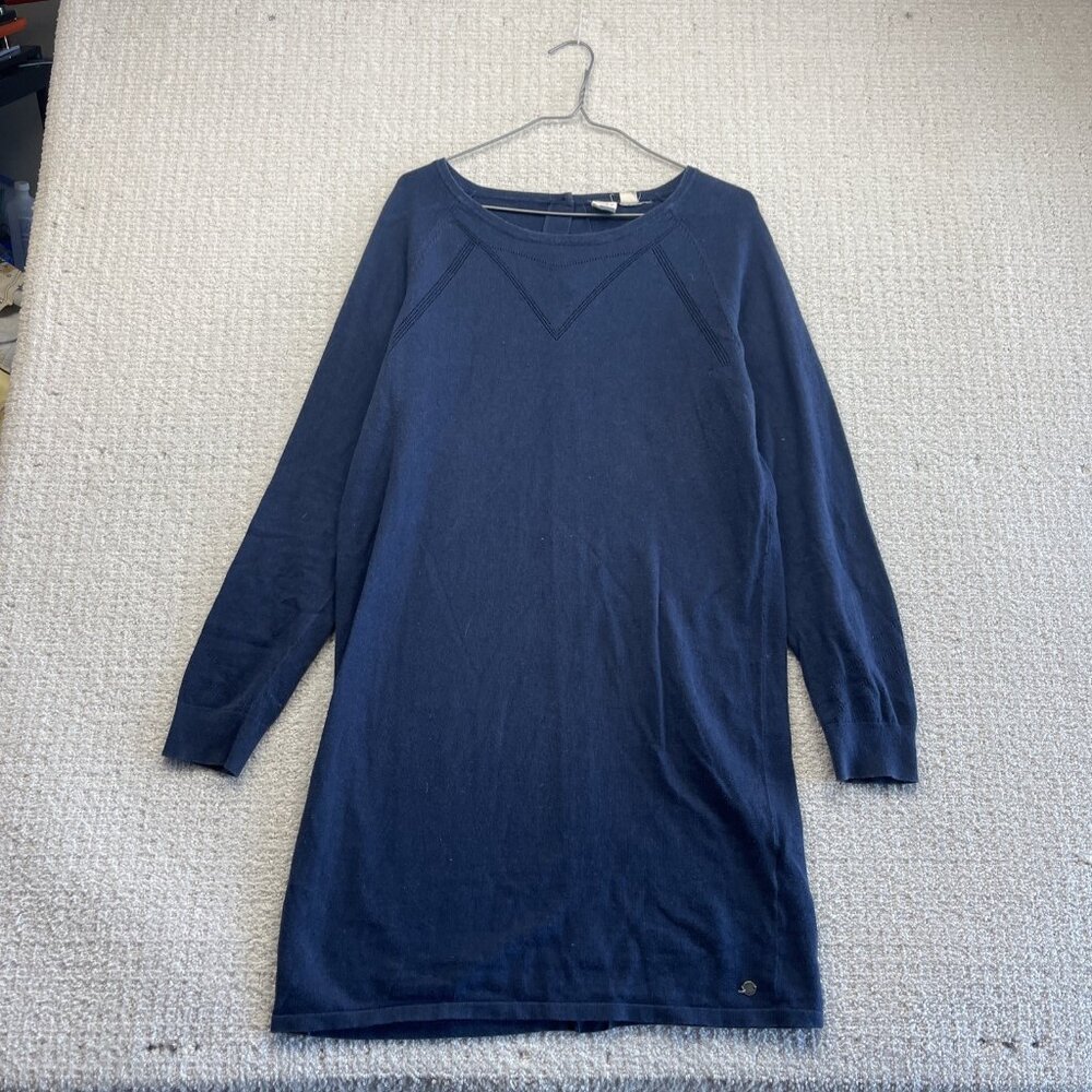Y2K ROXY Knit Sweater Dress Tunic Long Sleeve Surfer Boho Beach Women Sz L